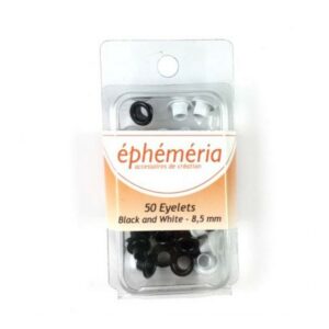 50 OEILLETS Black and White 8.5mm