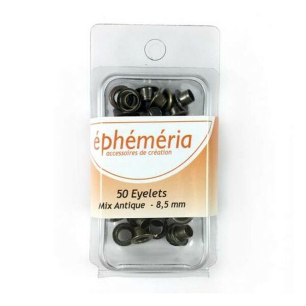 50 OEILLETS Mix Antique 8.5mm