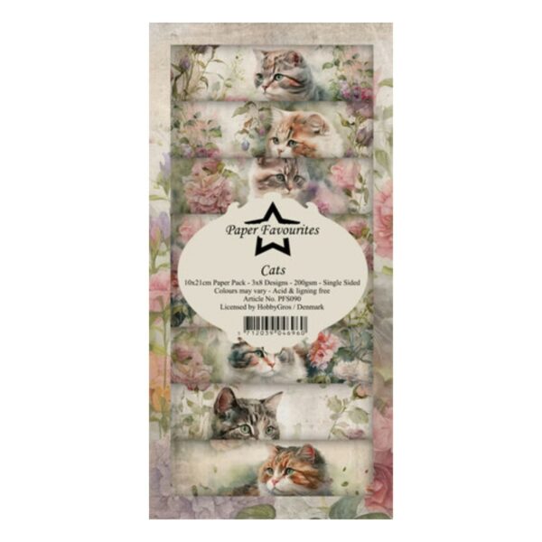 Cats Slim Paper Pack 10x21cm