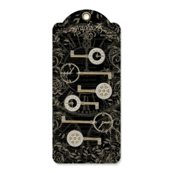 Shabby chic metal clock keys 6pcs