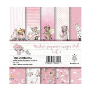 AMELIE PRAGER - Nuestros pequenos amigos pink 30x30cm