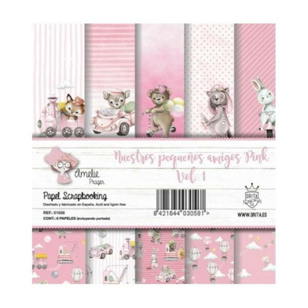 AMELIE PRAGER - Nuestros pequenos amigos pink 30x30cm