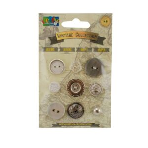 Vintage boutons assortiment argent 9pcs