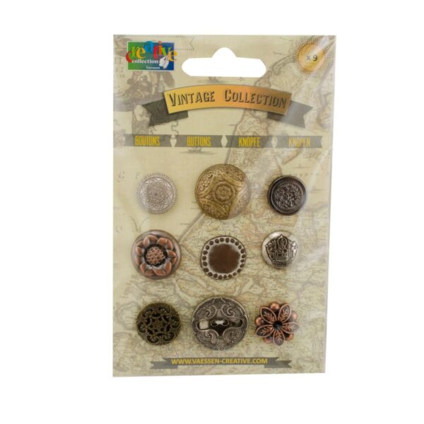 Vintage boutons assortiment bronze 9pcs