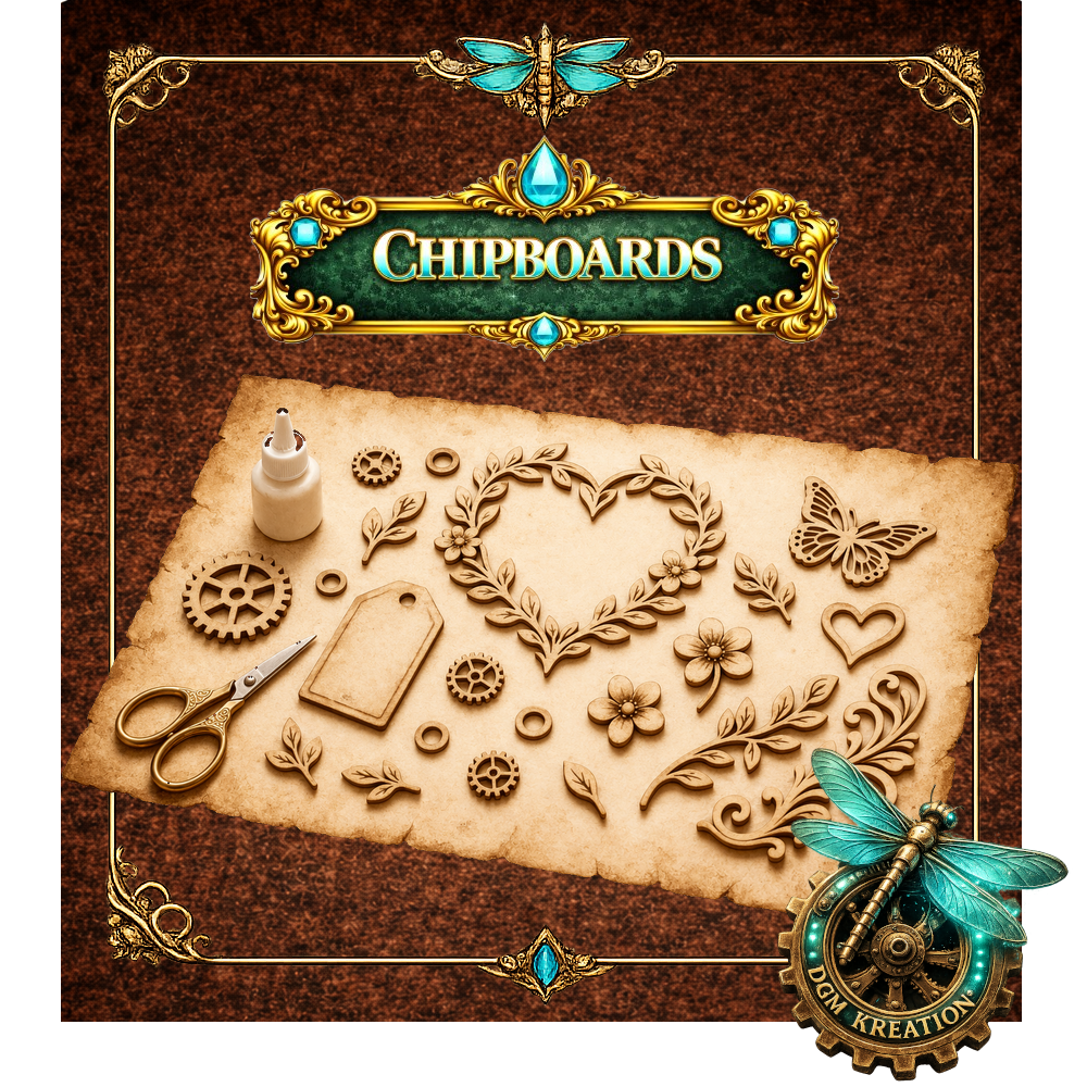 All the parts Chipboard diecut 15pcs