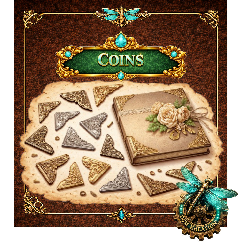 Coins métal - Ajourés arrondis argentés