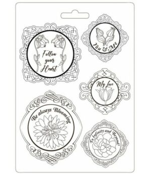 Romantic Garden House Frame with Flowers A4