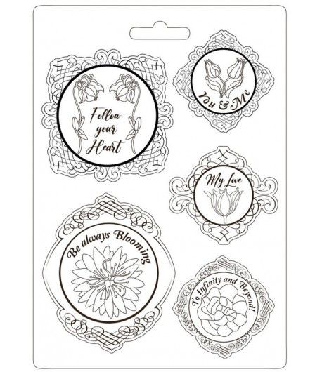 Romantic Garden House Frame with Flowers A4