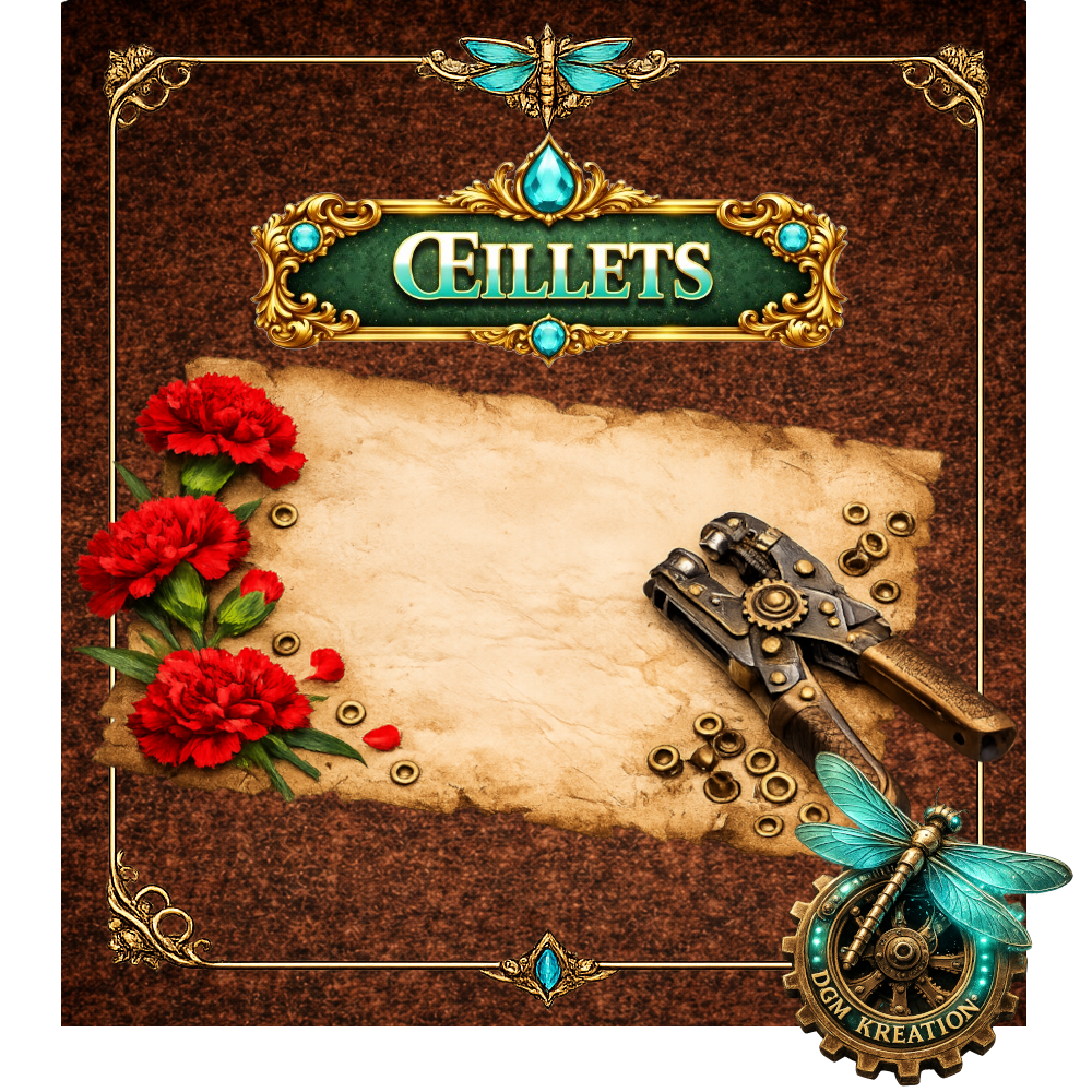 50 OEILLETS Black and White 8.5mm