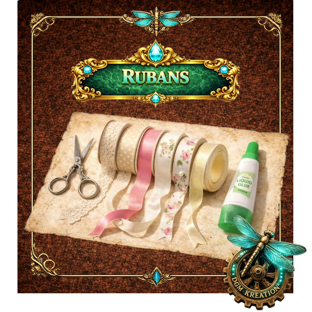 6 rubans organza 6mmx2m