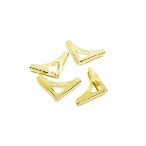 Coins métal - Coeur ajouré dorés