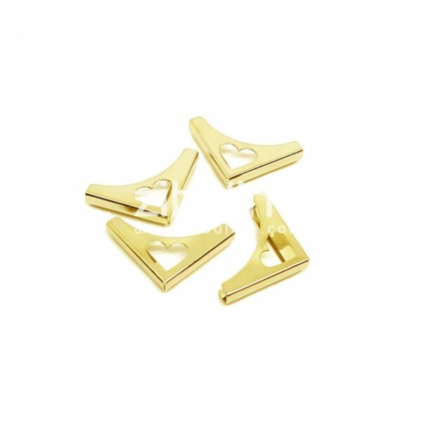 Coins métal - Coeur ajouré dorés